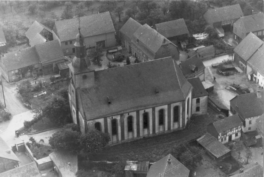 Pfarrkirche St. Philippus & Jakobus, Luftaufnahme 1953